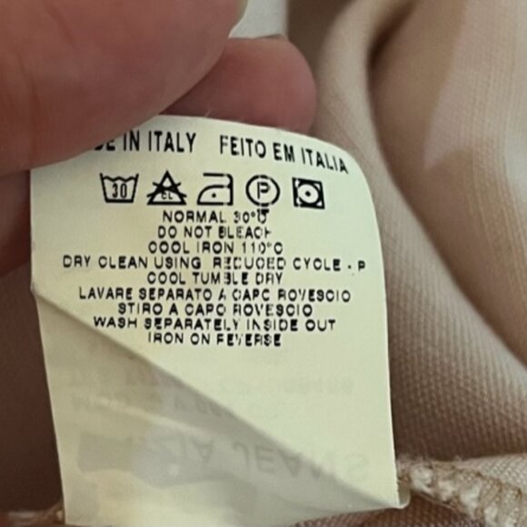 KRIZIA Designer Tailored Sheath Shirt Dress Pink Lace Collar Short Sleeve Sz 14 - Picture 15 of 16